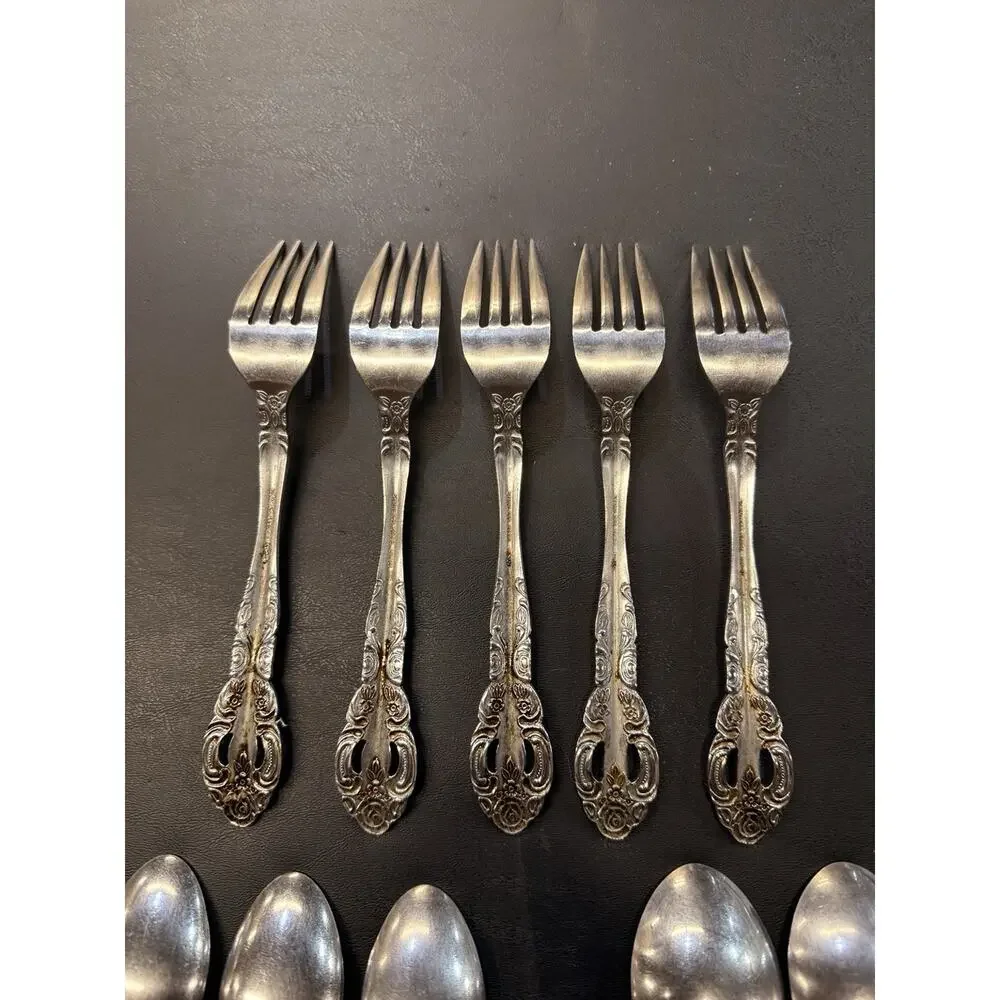 Vintage Stainless Steel Japan Flatware Lot 16 Pieces Ornate Floral Silverware